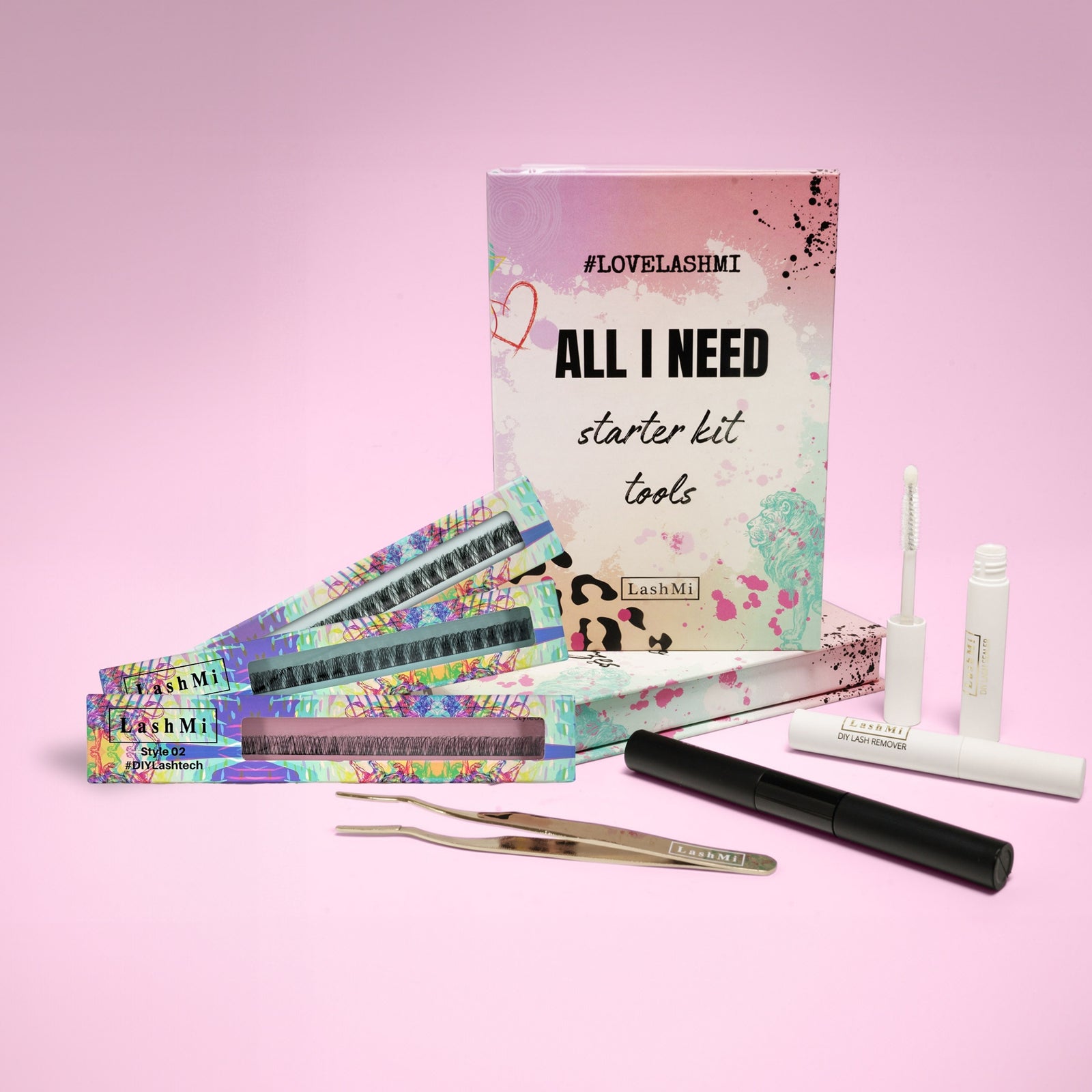 Starter kit with three packs of lash ribbons