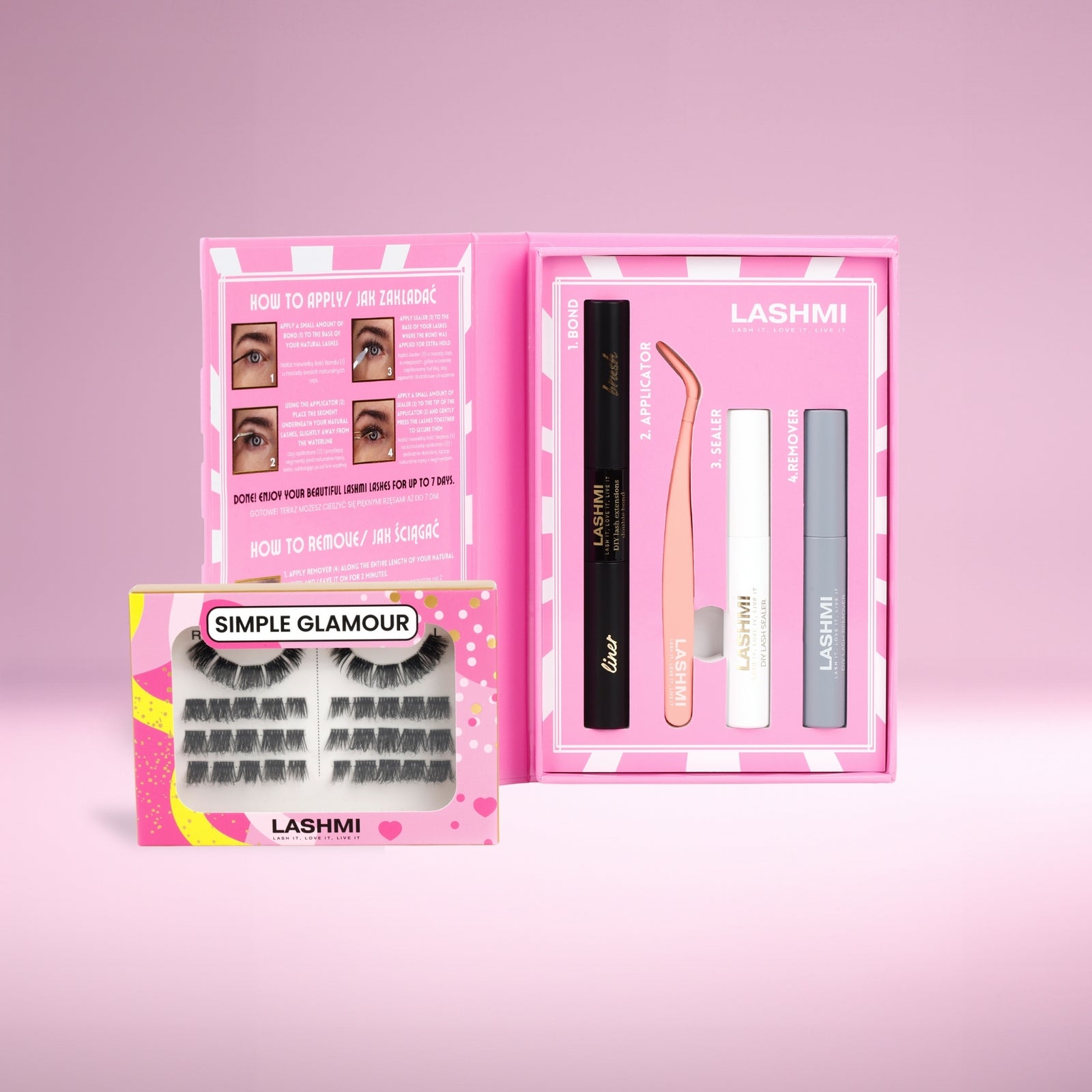 Starter Kit with 4-pack Pre-cut Lashes