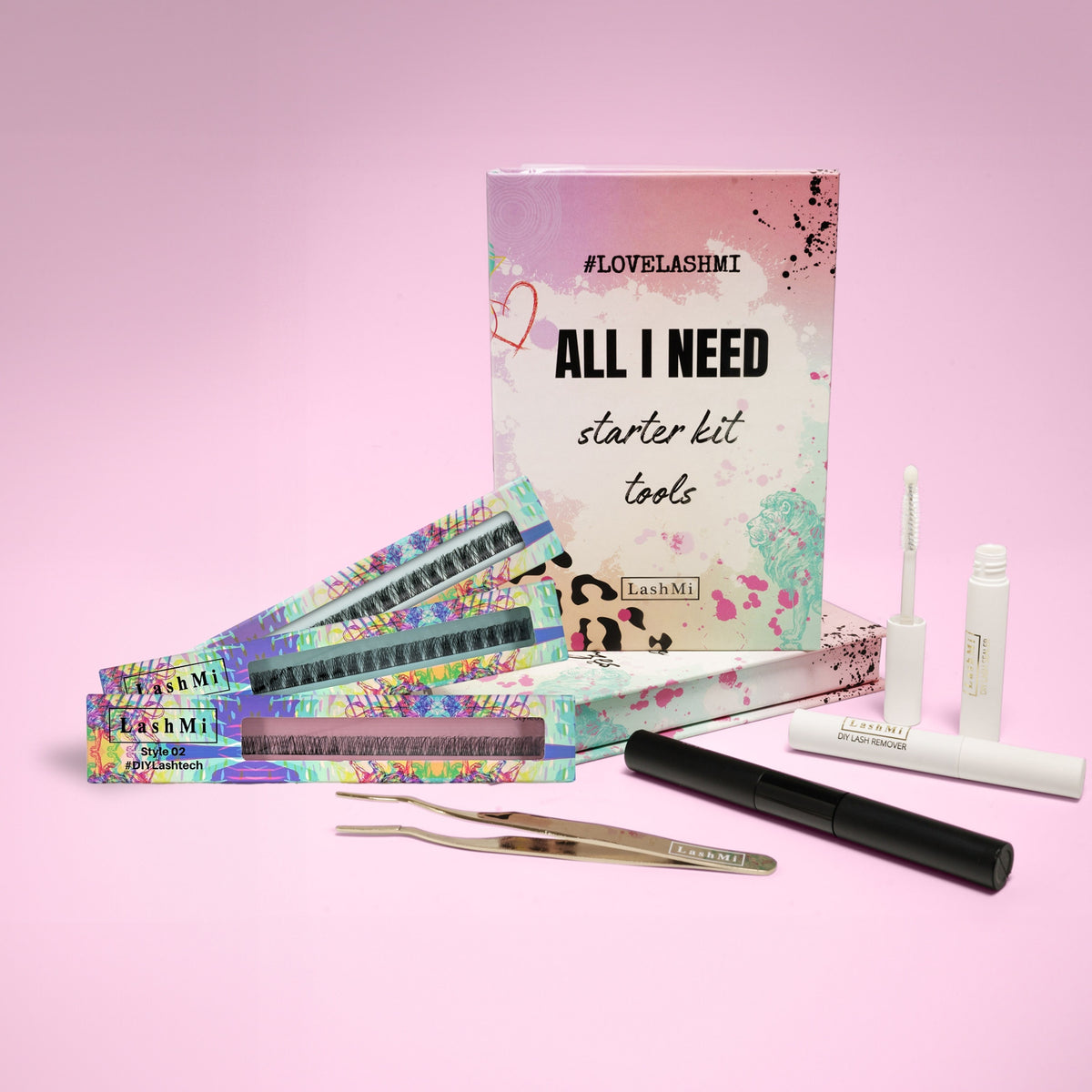 Starter kit with three packs of lash ribbons