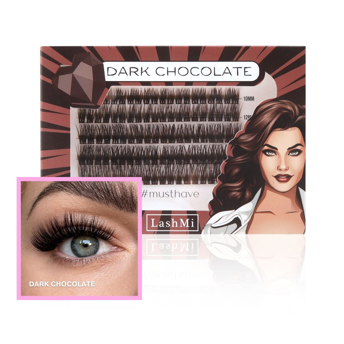 Dark Chocolate 50 Cluster Lashes