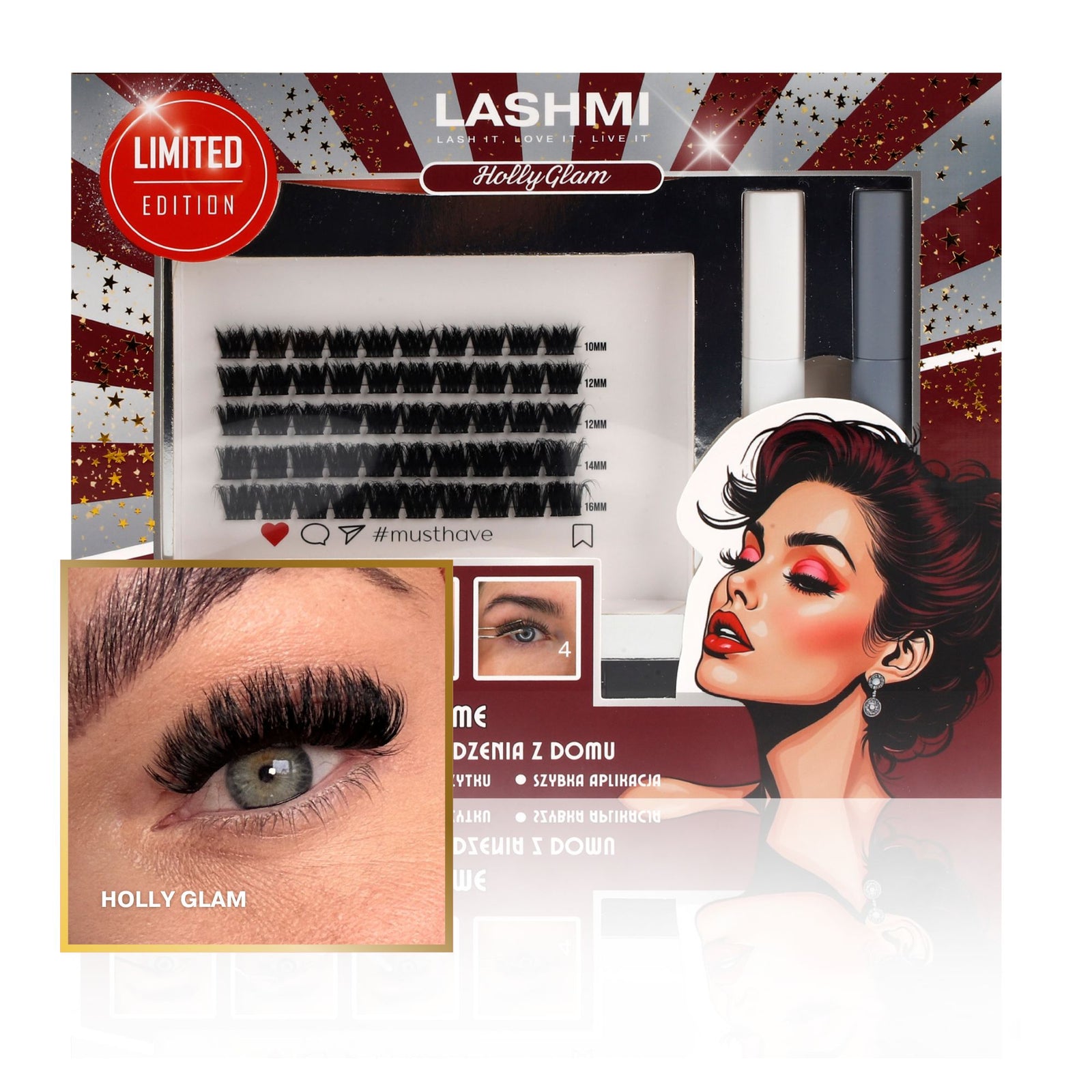 Holly Glam Set with 100 Cluster Lashes - Limited Edition
