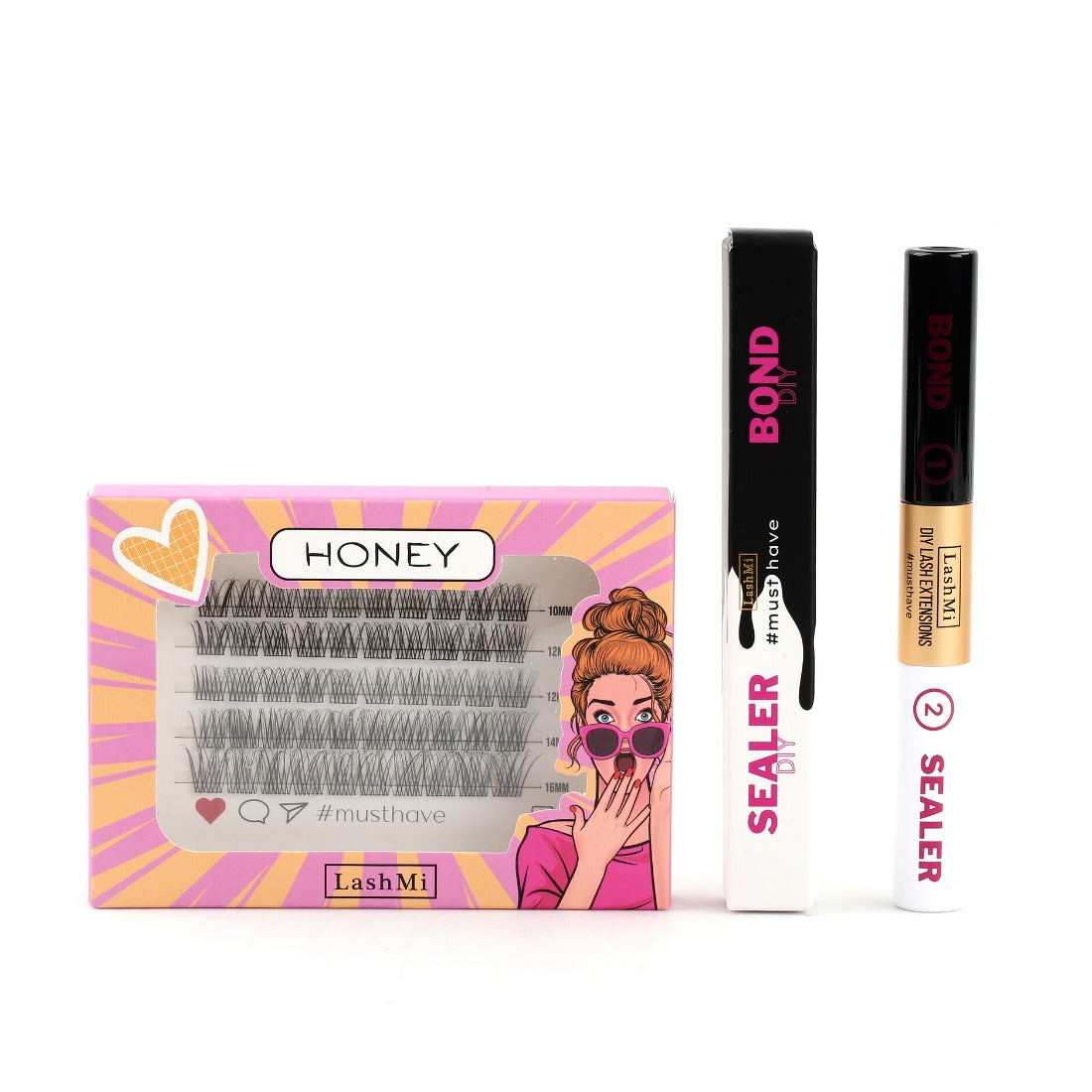 Honey Cluster Lashes Set