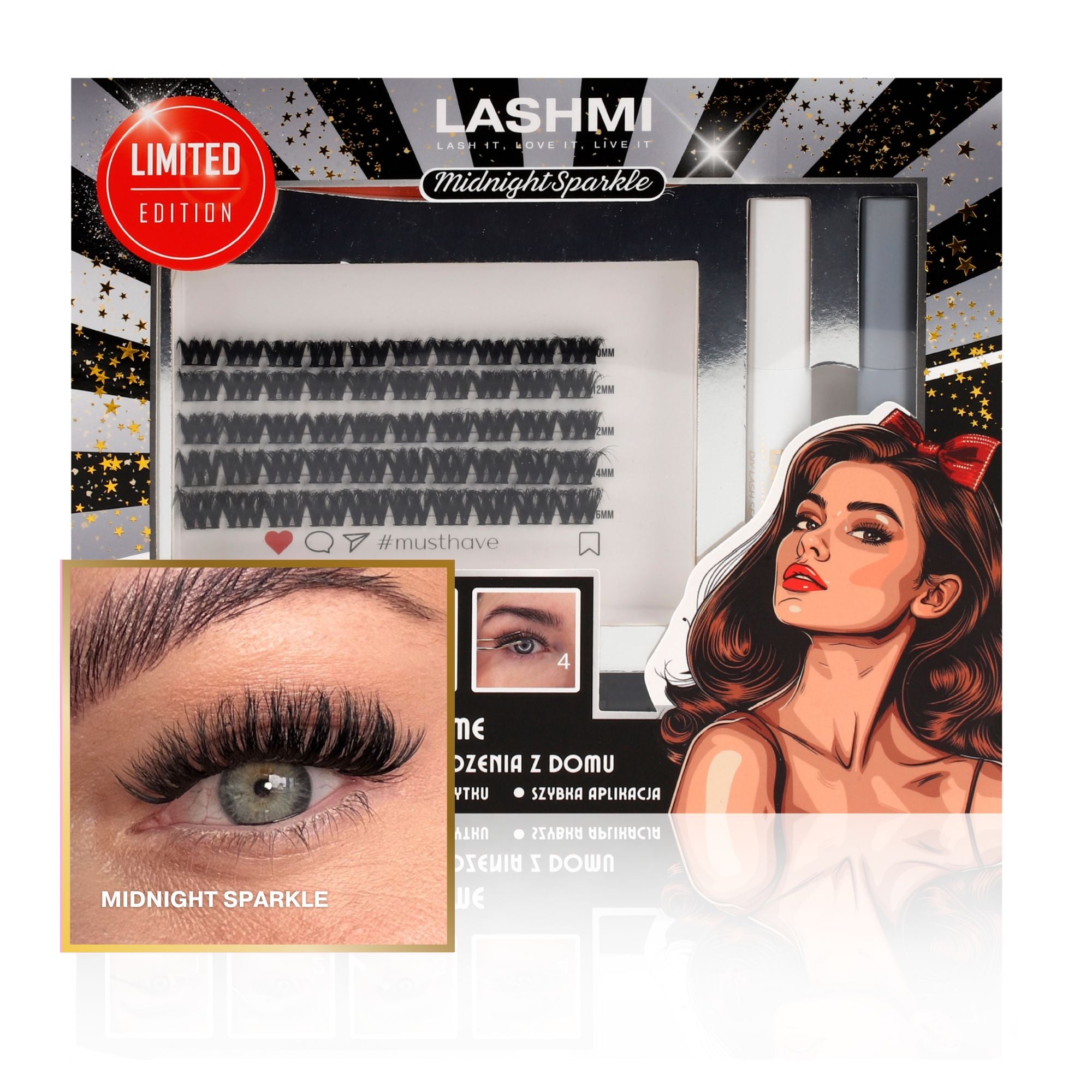 Midnight Sparkle Set with 100 Cluster Lashes - Limited Edition