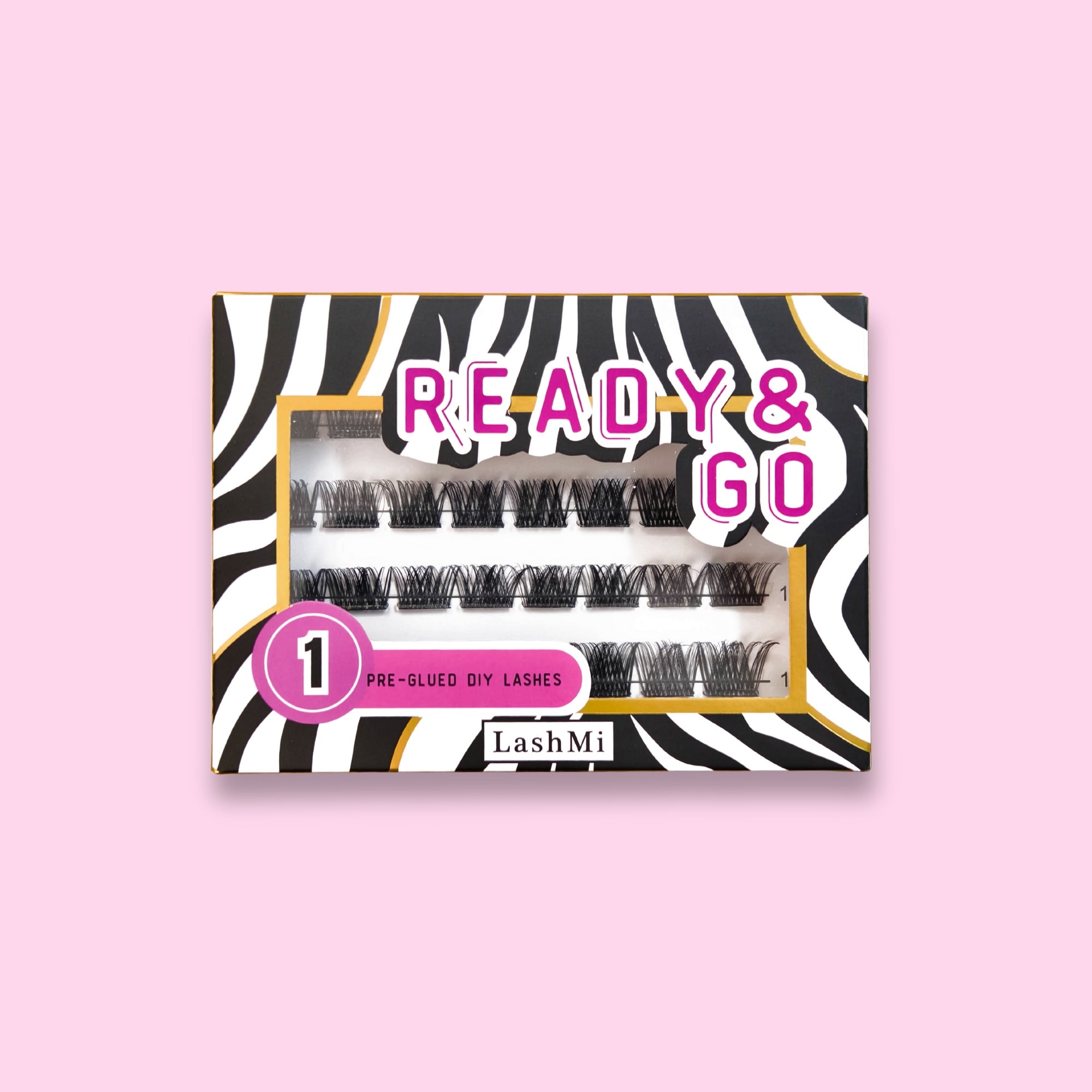 Ready & Go Pre-Glued Lashes, Model 1 (Zebra)